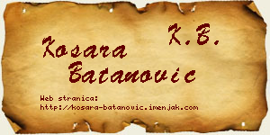 Kosara Batanović vizit kartica